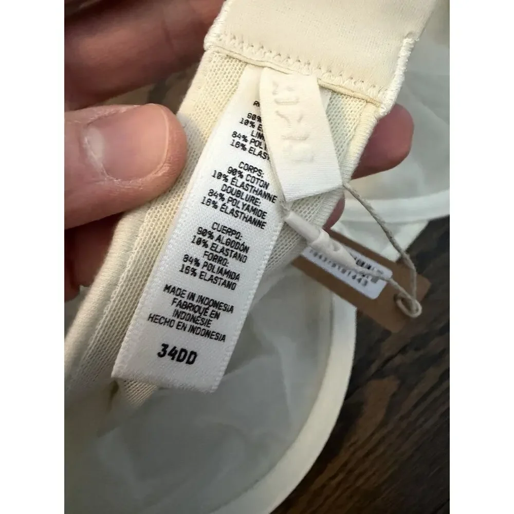 Skims Cotton Jersey T-shirt Bra bone 34DD NWT